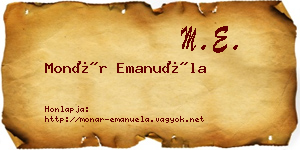 Monár Emanuéla névjegykártya